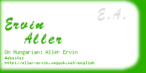 ervin aller business card